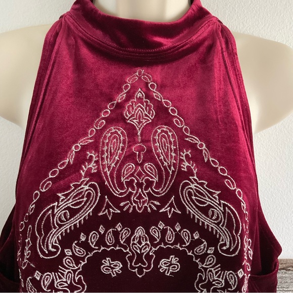 Free People velvet bandana bling top size small (K1) - Picture 4 of 7
